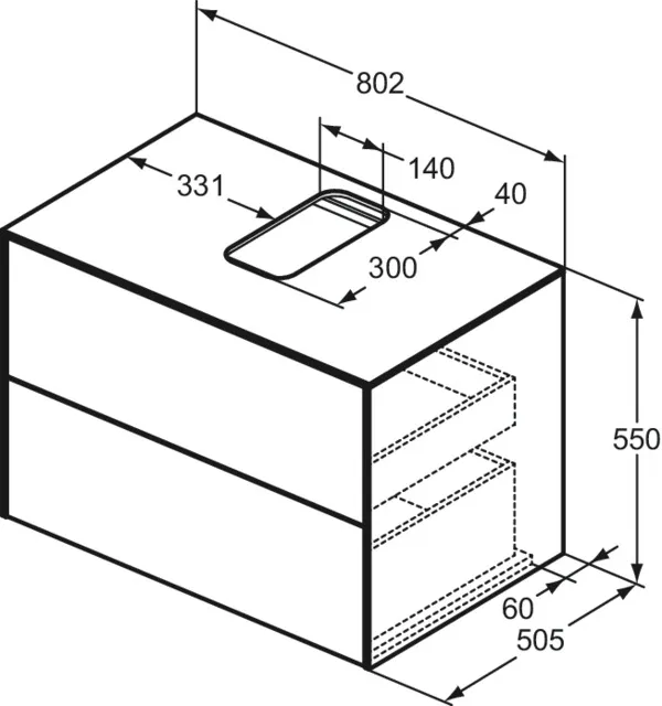 Ideal Standard Waschtischunterschrank „Conca“ 80,2 × 55 × 50,5 cm Sunset matt lackiert Ideal Standard Waschtischunterschrank „Conca“ 80,2 × 55 × 50,5 cm Sunset matt lackiert