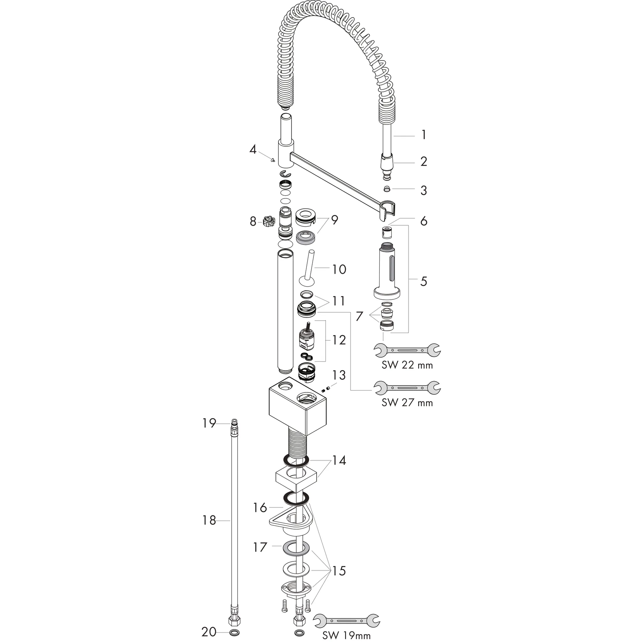 Hansgrohe AXOR Starck Einhebel-Küchenmischer 240 Semi-Pro, Chrom Hansgrohe AXOR Starck Einhebel-Küchenmischer 240 Semi-Pro, Chrom