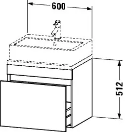 Duravit Waschtischunterschrank wandhängend „DuraStyle“ 60 × 51,2 × 47,8 cm