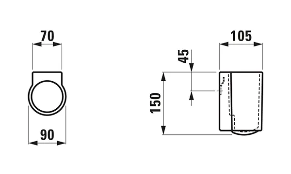 Laufen WC-Bürstengarnitur+Klosettbürste VAL 105x90x150 Saphirkeramik weiß Laufen WC-Bürstengarnitur+Klosettbürste VAL 105x90x150 Saphirkeramik weiß
