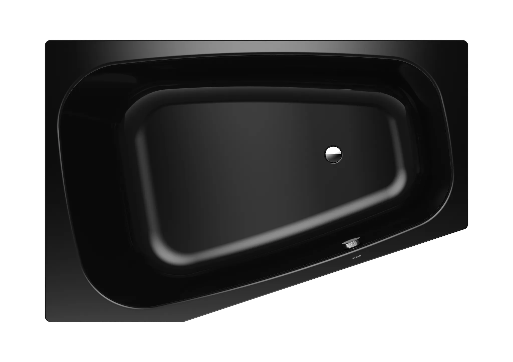 Kaldewei Badewanne „Plaza Duo“ trapez fünfeck 180 × 120 cm, ohne Grifflochbohrungen, rechts in schwarz