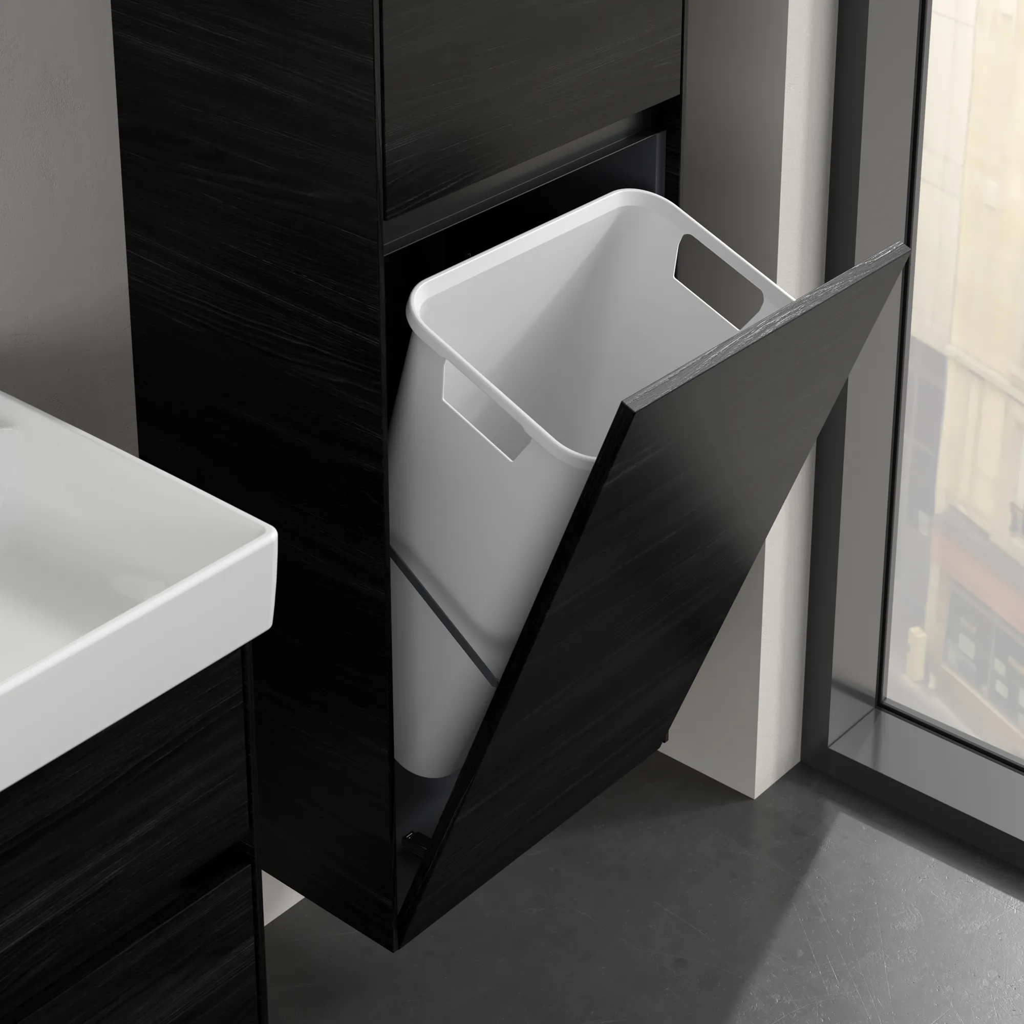 Villeroy & Boch Hochschrank mit Wäschekorb „Collaro“ 45,4 × 153,8 × 34,9 cm ohne Beleuchtung, Anschlag rechts, 1 Tür Villeroy & Boch Hochschrank mit Wäschekorb „Collaro“ 45,4 × 153,8 × 34,9 cm ohne Beleuchtung, Anschlag rechts, 1 Tür