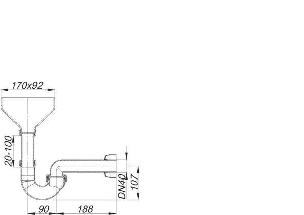 Tropfwasser-Siphon 113, DN 40