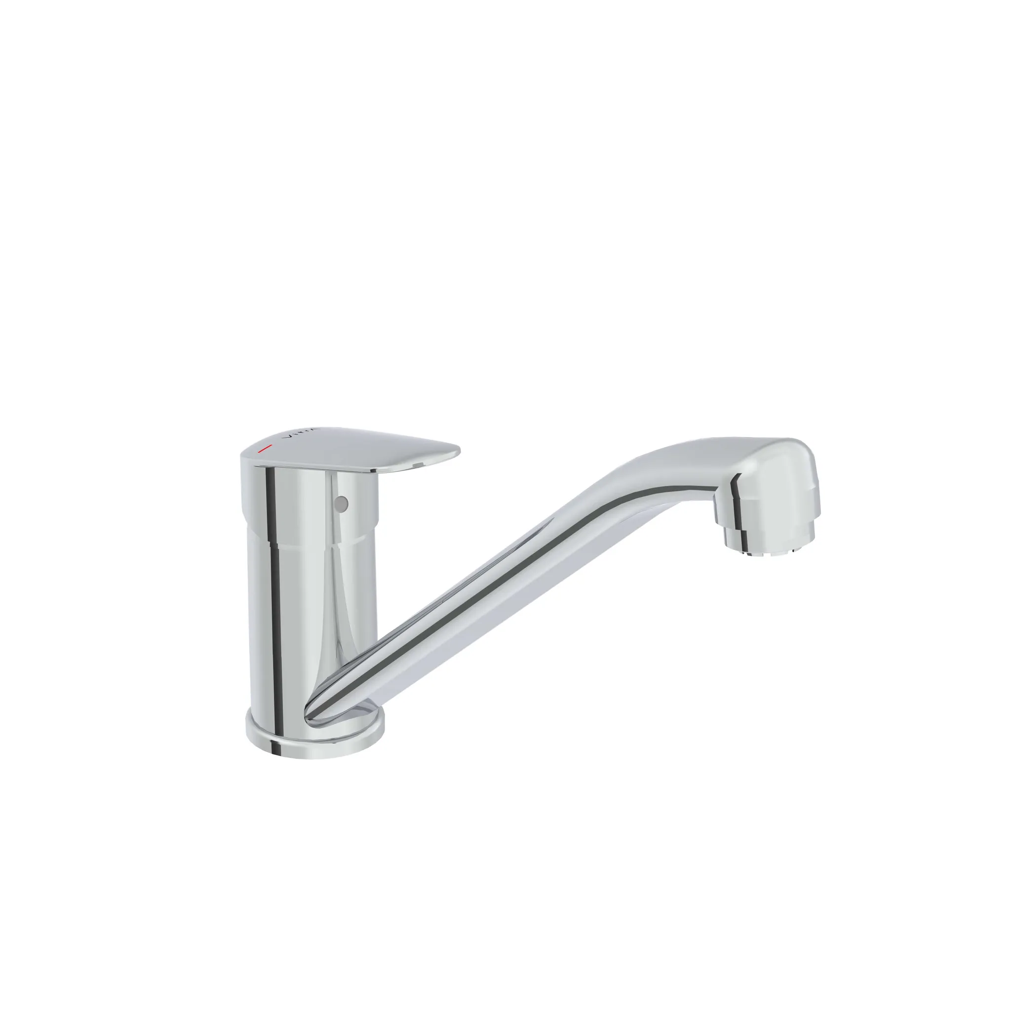 Flow Round Einhebel-Spültischmischer Niederdruck Höhe 17 cm mit schwenkbarem Auslauf Chrom