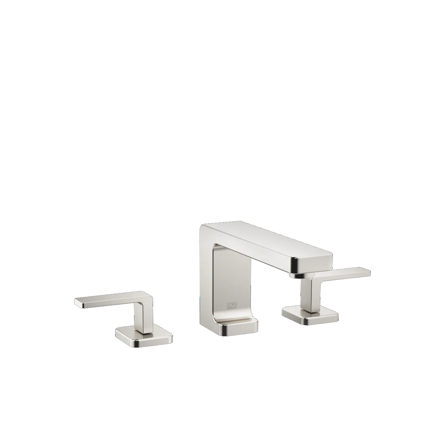 Dornbracht LULU Waschtisch-Dreilochbatterie mit Ablaufgarnitur Platin gebürstet, Ausladung 155 mm, Armaturenhöhe 114 mm, Bohrungsdurchmesser
