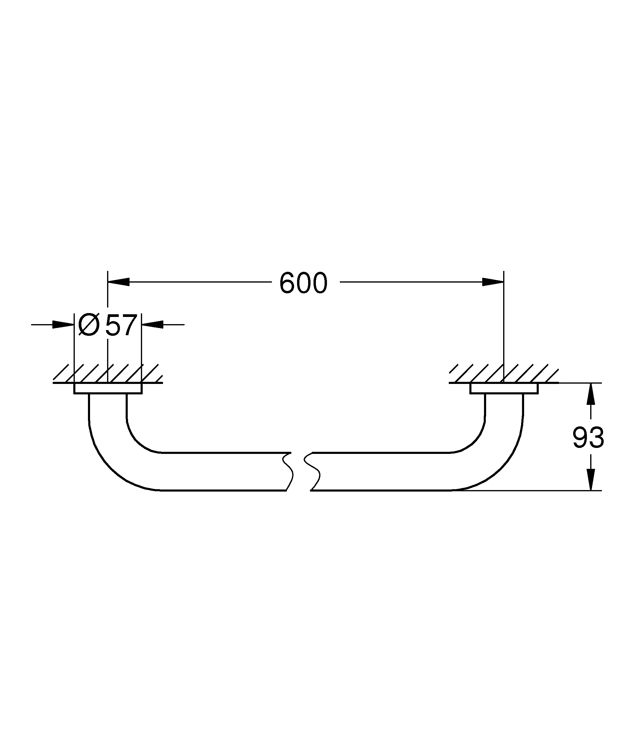 Wannengriff Essentials 40794_1, 657 mm, chrom