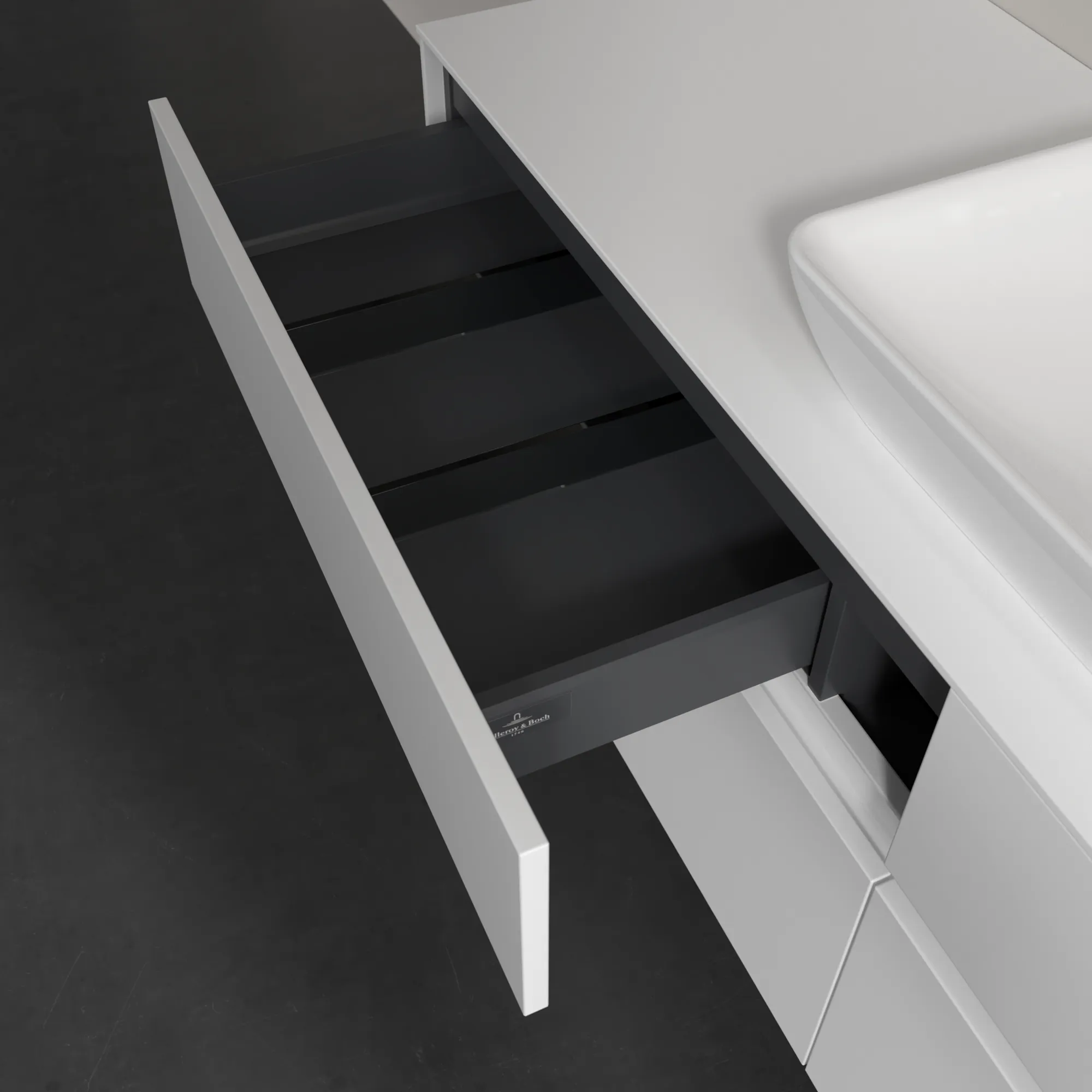 Villeroy & Boch Waschtischunterschrank „Collaro“ 1600 × 548 × 500 mm Weiß Matt, ohne Beleuchtung, für Becken mittig