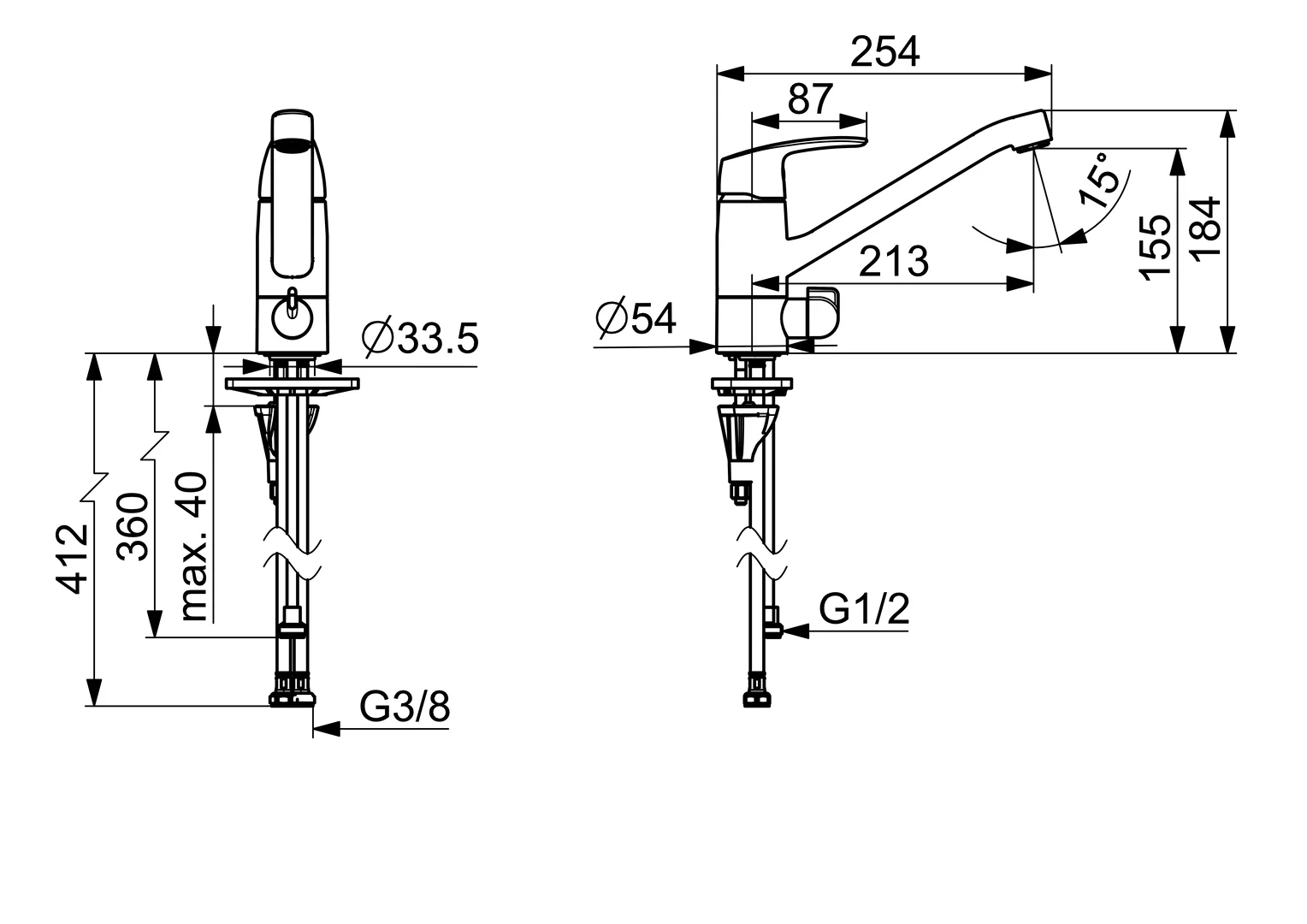 HansaPINTO Küchenarmatur Hansapinto 2017 Einhebelmischer DN15 Chrom
