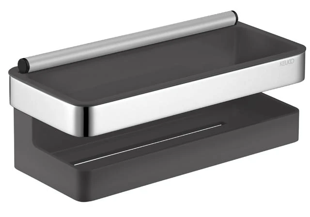 Collection Moll Duschkorb Kunststoff-Einsatz anthrazit mit Glasabzieher verchromt Collection Moll Duschkorb Kunststoff-Einsatz anthrazit mit Glasabzieher verchromt