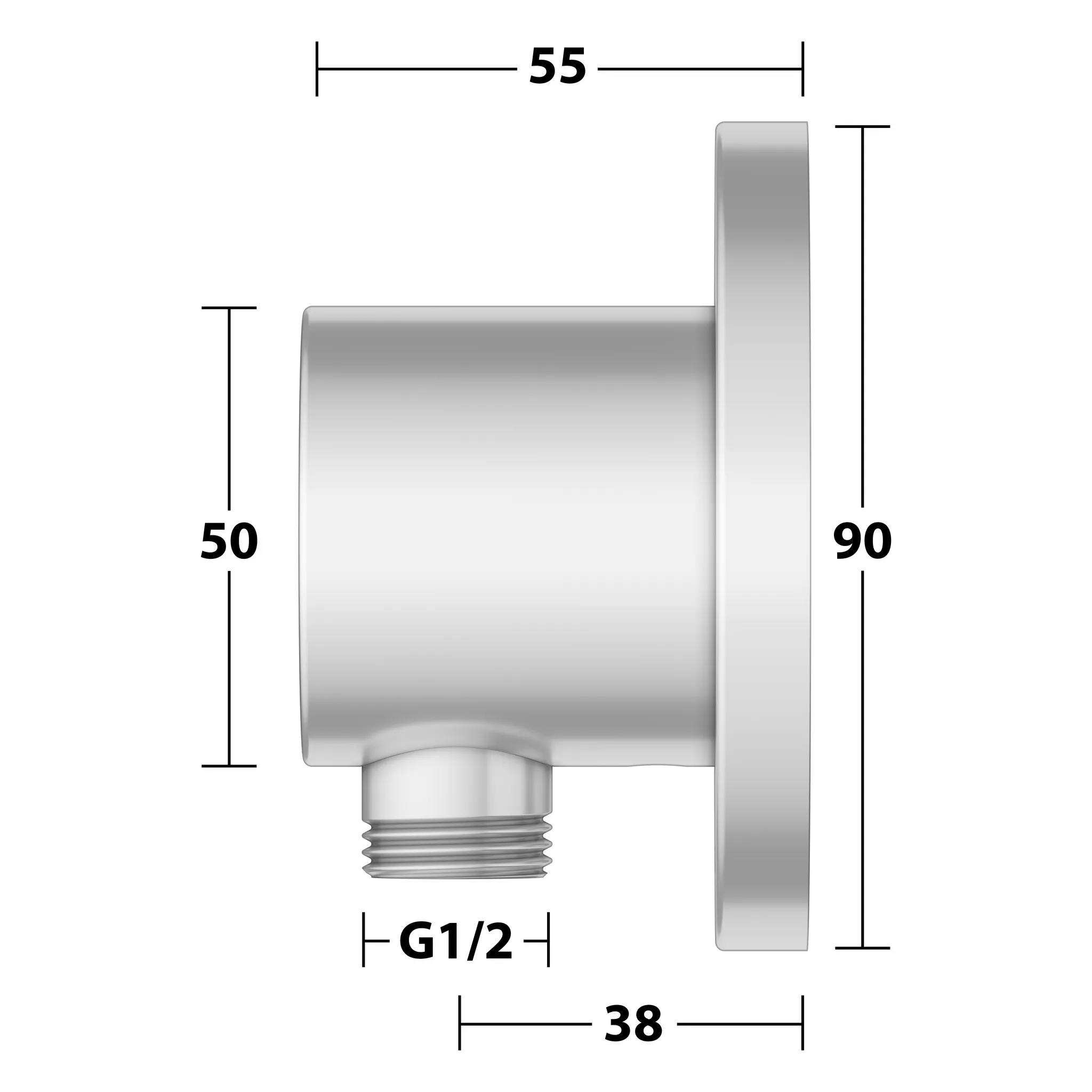 KEUCO IXMO Schlauchanschluss rund Aluminium-finish
