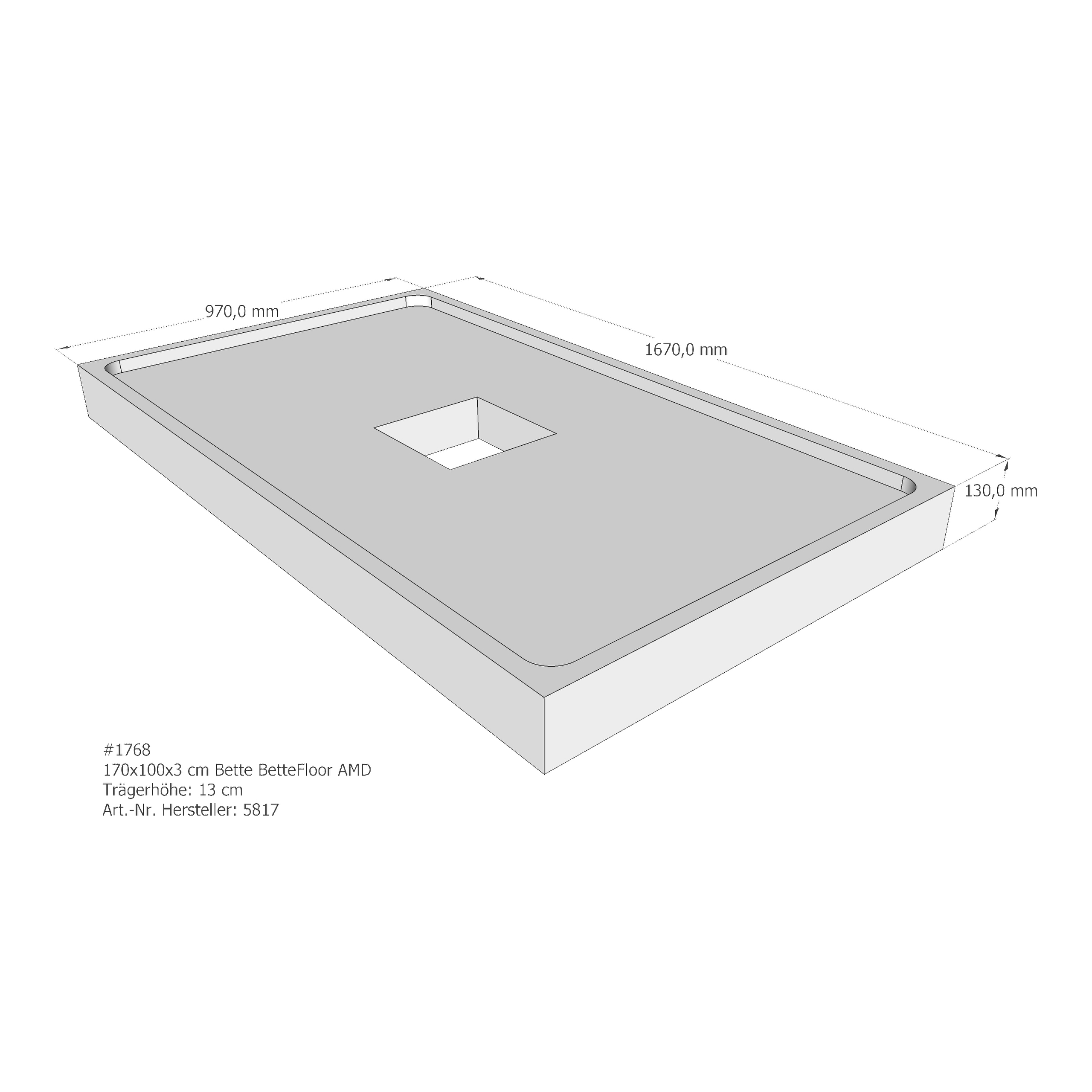 Duschwannenträger für Bette Floor 170 × 100 × 3 cm Breite: 100 cm / Länge: 170 cm Duschwannenträger für Bette Floor 170 × 100 × 3 cm Breite: 100 cm / Länge: 170 cm