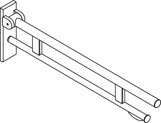 HEWI Toilettenstütze „System 900“, Befestigung verdeckt