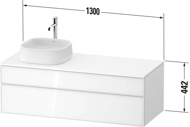 Duravit Waschtischunterschrank wandhängend „Zencha“ 130 × 44,2 × 55 cm Duravit Waschtischunterschrank wandhängend „Zencha“ 130 × 44,2 × 55 cm