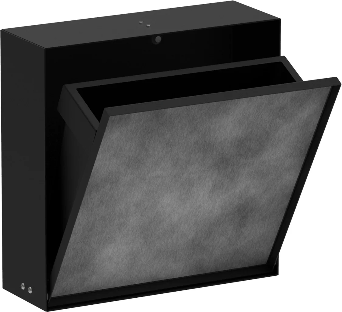 Hansgrohe XtraStoris Rock Einbau Abfalleimer, Mattschwarz, 300x300x100 mm, 4 Liter Fassungsvermögen Hansgrohe XtraStoris Rock Einbau Abfalleimer, Mattschwarz, 300x300x100 mm, 4 Liter Fassungsvermögen