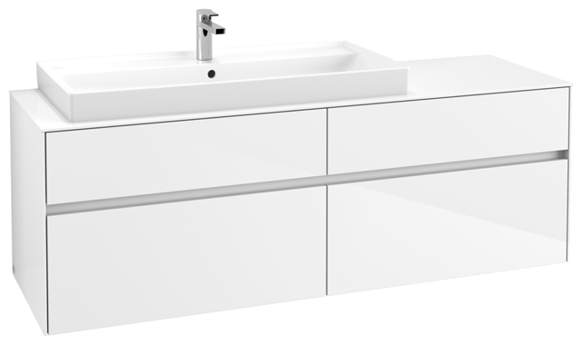 Villeroy & Boch Waschtischunterschrank „Collaro“ für Schrankwaschtisch 160 × 54,8 × 50 cm Waschbecken links in links