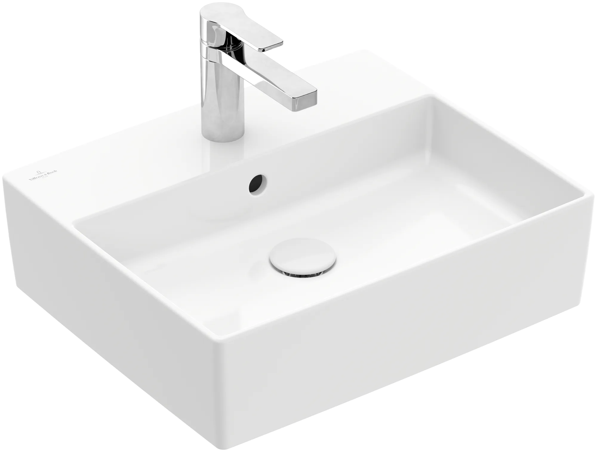Villeroy & Boch Aufsatzwaschtisch aus TitanCeram „Memento 2.0“ 498 × 420 × 139 mm, mit Hahnlochbohrung, Hahnlochposition mittig in Weiß Alpin Villeroy & Boch Aufsatzwaschtisch aus TitanCeram „Memento 2.0“ 498 × 420 × 139 mm, mit Hahnlochbohrung, Hahnlochposition mittig in Weiß Alpin