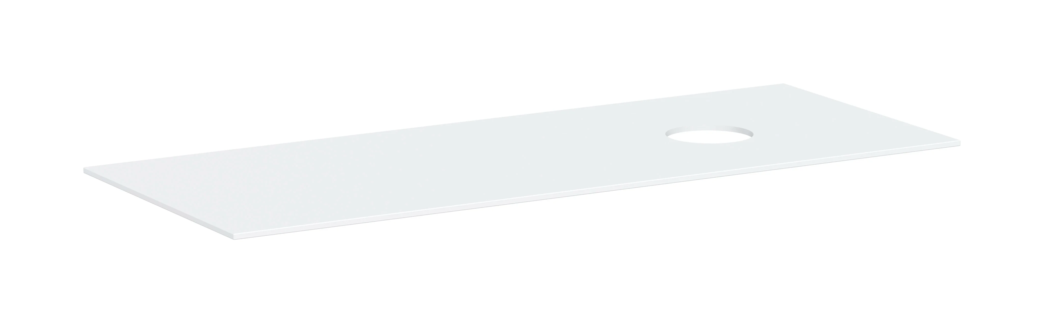 Hansgrohe Xevolos E Konsole, Mattweiß, 1370 x 550 mm, 1x Beckenausschnitt rechts, 10 mm Materialstärke