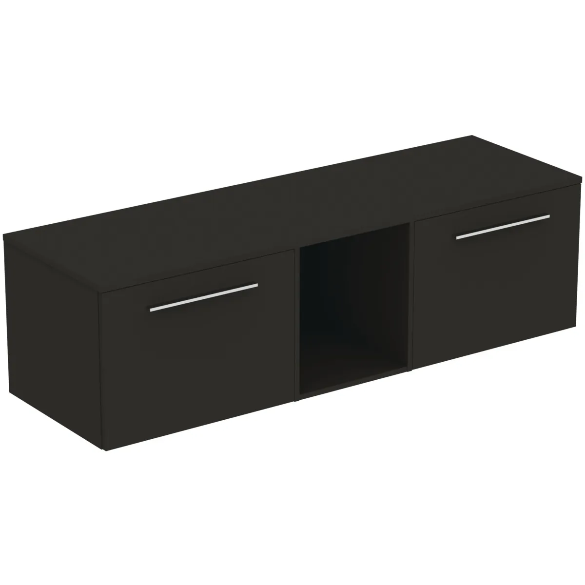 Ideal Standard i.life B 160cm Möbel-Set 2 Auszüge mit off. Fach Gr.Chrom Carbongrau matt