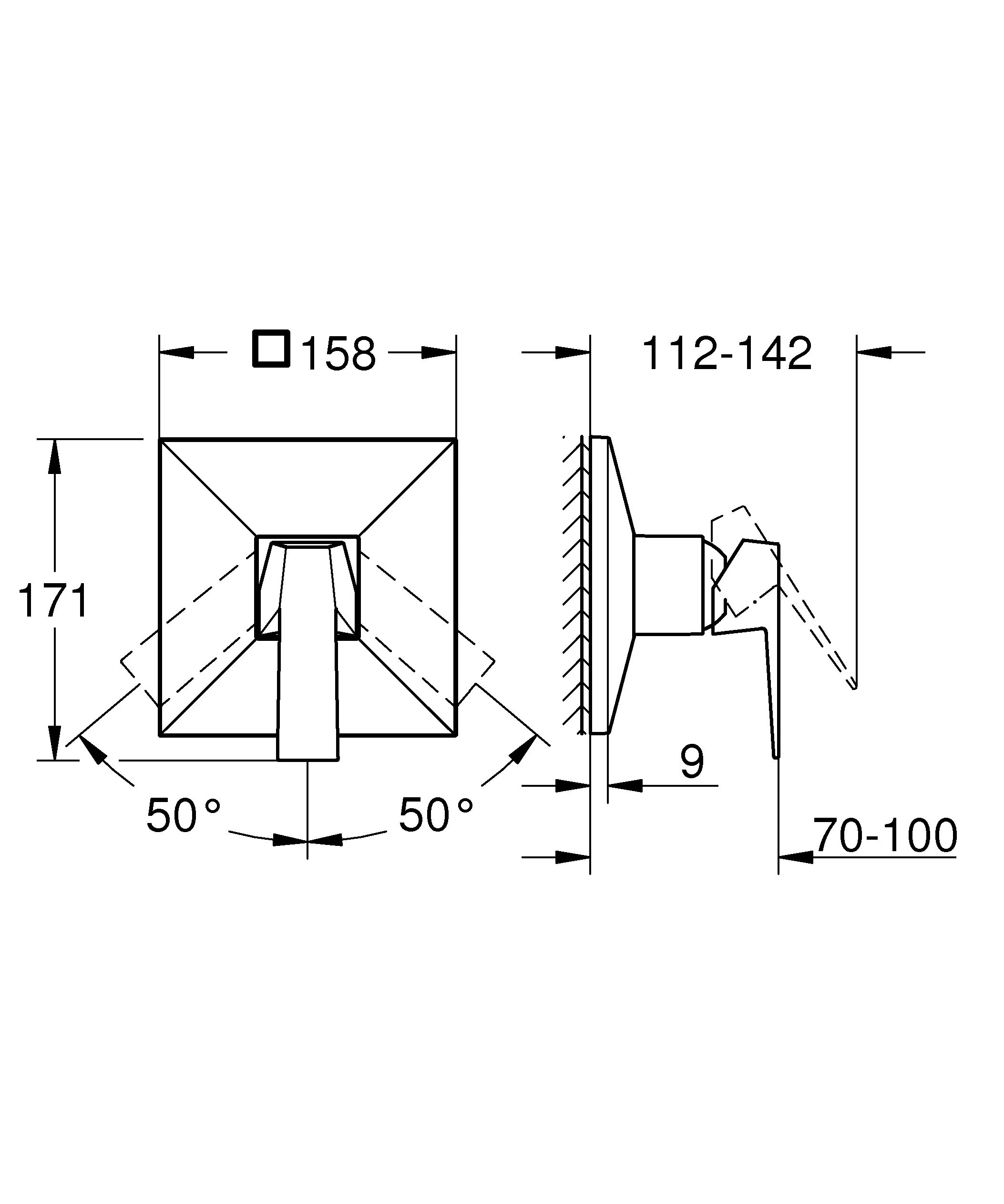 Einhand-Brausebatterie Allure Brilliant 24277, Fertigmontageset für Rapido SmartBox, chrom