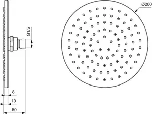 Kopfbrause Idealrain Durchmesser 200mm 9 l/min Chrom Kopfbrause Idealrain Durchmesser 200mm 9 l/min Chrom