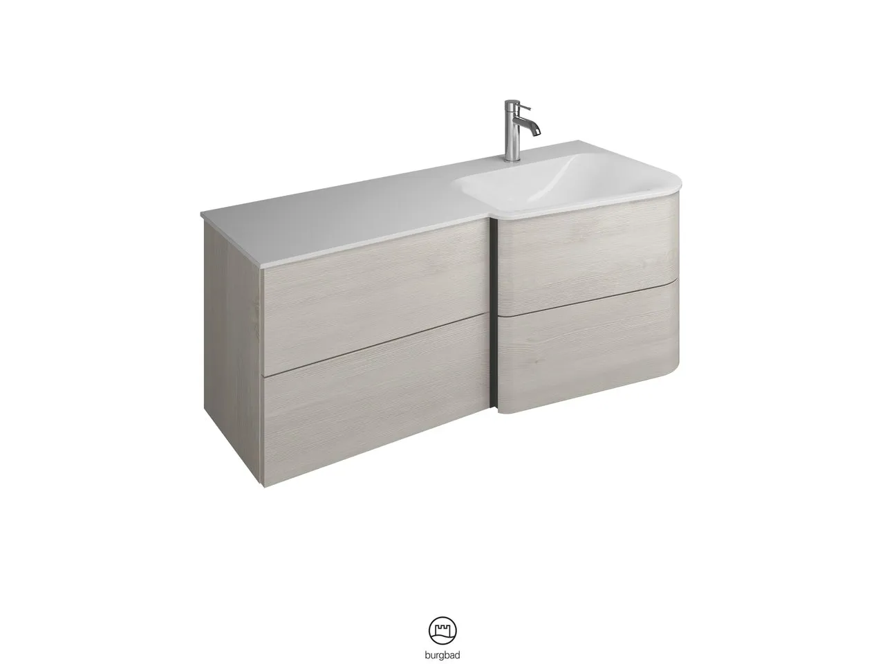 burgbad Badmöbelset „Badu“ Griffleiste, Schwarz, in Veloursgrau Softmatt burgbad Badmöbelset „Badu“ Griffleiste, Schwarz, in Veloursgrau Softmatt