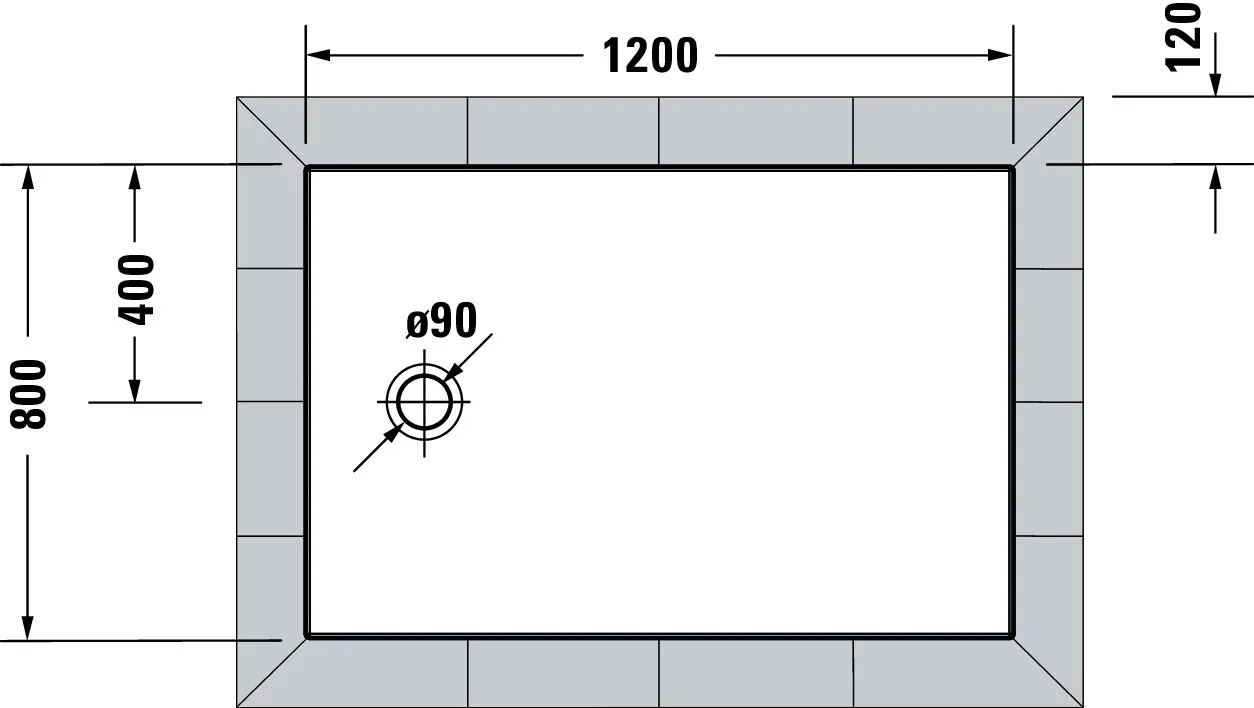Duravit rechteck Duschwanne „Tempano“ 120 × 80 cm