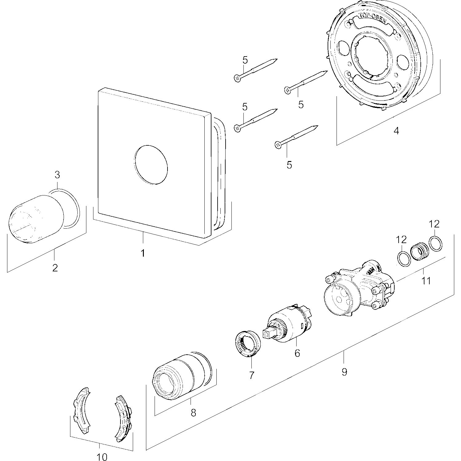 HansaVAROX Duscharmatur Fertigmontageset für Brausebatterie PRO 4055 Rosette eckig Chrom HansaVAROX Duscharmatur Fertigmontageset für Brausebatterie PRO 4055 Rosette eckig Chrom