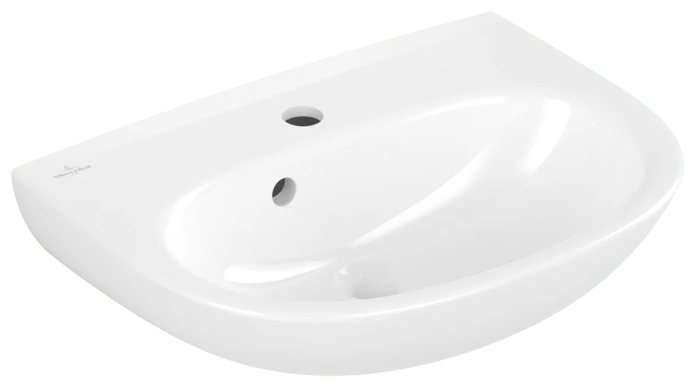 Villeroy & Boch Handwaschbecken O.novo, oval, weiß Alpin CeramicPlus, 500 x 380 mm, Höhe 160 mm, mit Überlauf, für 3-Loch-Armatur Villeroy & Boch Handwaschbecken O.novo, oval, weiß Alpin CeramicPlus, 500 x 380 mm, Höhe 160 mm, mit Überlauf, für 3-Loch-Armatur
