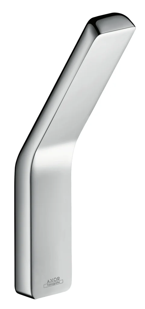 Hansgrohe AXOR Universal Softsquare Handtuchhaken, Chrom, Wandmontage mit verdeckter Befestigung, Bohrloch Ø 6 mm, Bohrabstand 35 mm