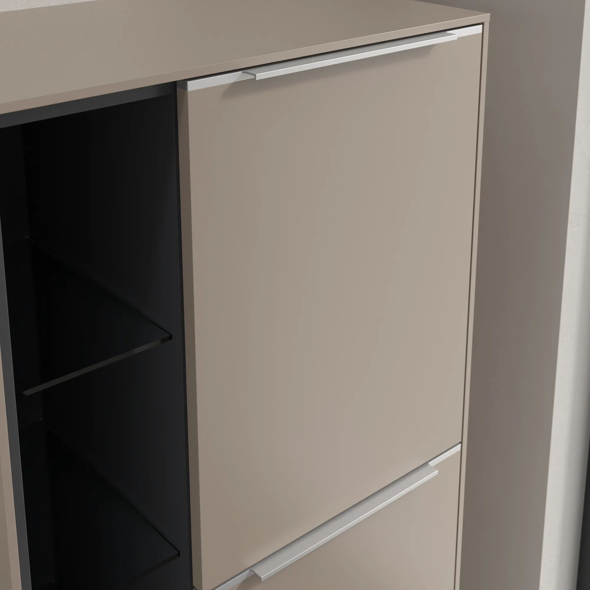 Villeroy & Boch Subway 3.0 Mittelschrank C59900, 574 x 1200 x 362 mm, 2 Türen, Anschlag (Scharnier) rechts, Farbe: VM Taupe Villeroy & Boch Subway 3.0 Mittelschrank C59900, 574 x 1200 x 362 mm, 2 Türen, Anschlag (Scharnier) rechts, Farbe: VM Taupe
