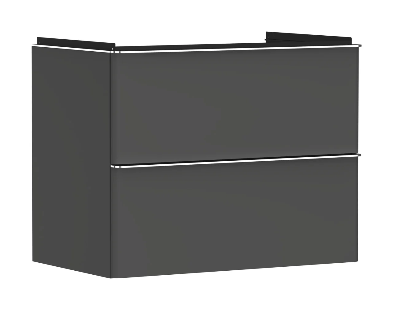 Hansgrohe Xelu Q Waschtischunterschrank Diamantgrau Matt, 780 x 475 mm, 2 Schubkästen, verchromte Griffe, SoftClose, vormontiert
