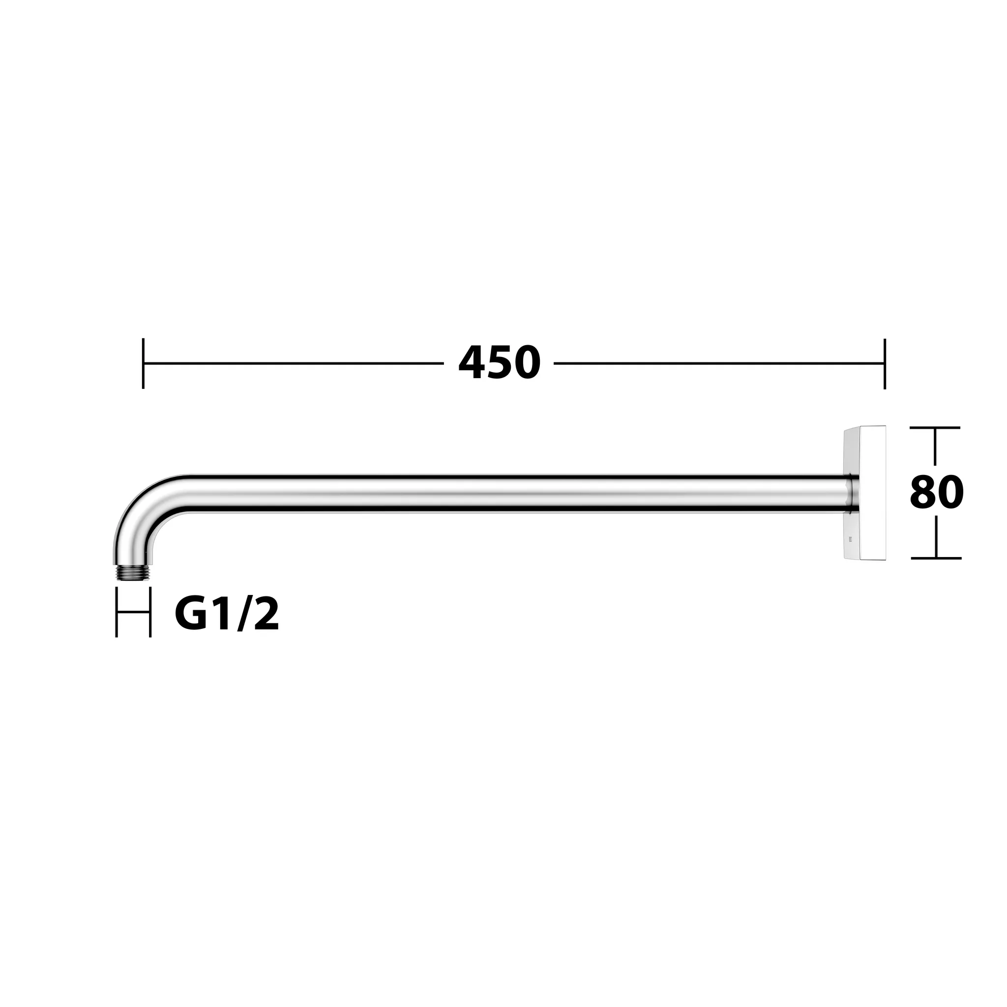 Edition 300 53088010402 Brausearm Wandanschluß eckig Ausladung 450 mm verchromt Edition 300 53088010402 Brausearm Wandanschluß eckig Ausladung 450 mm verchromt