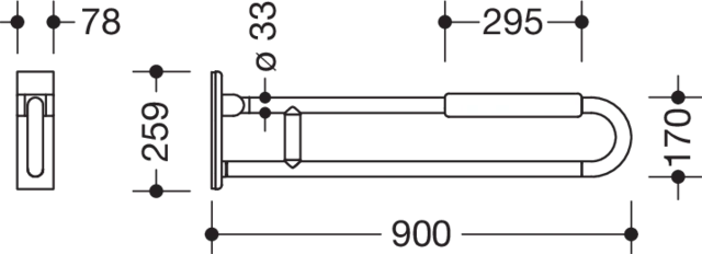 HEWI Stützklappgriff mobil „Serie 801“