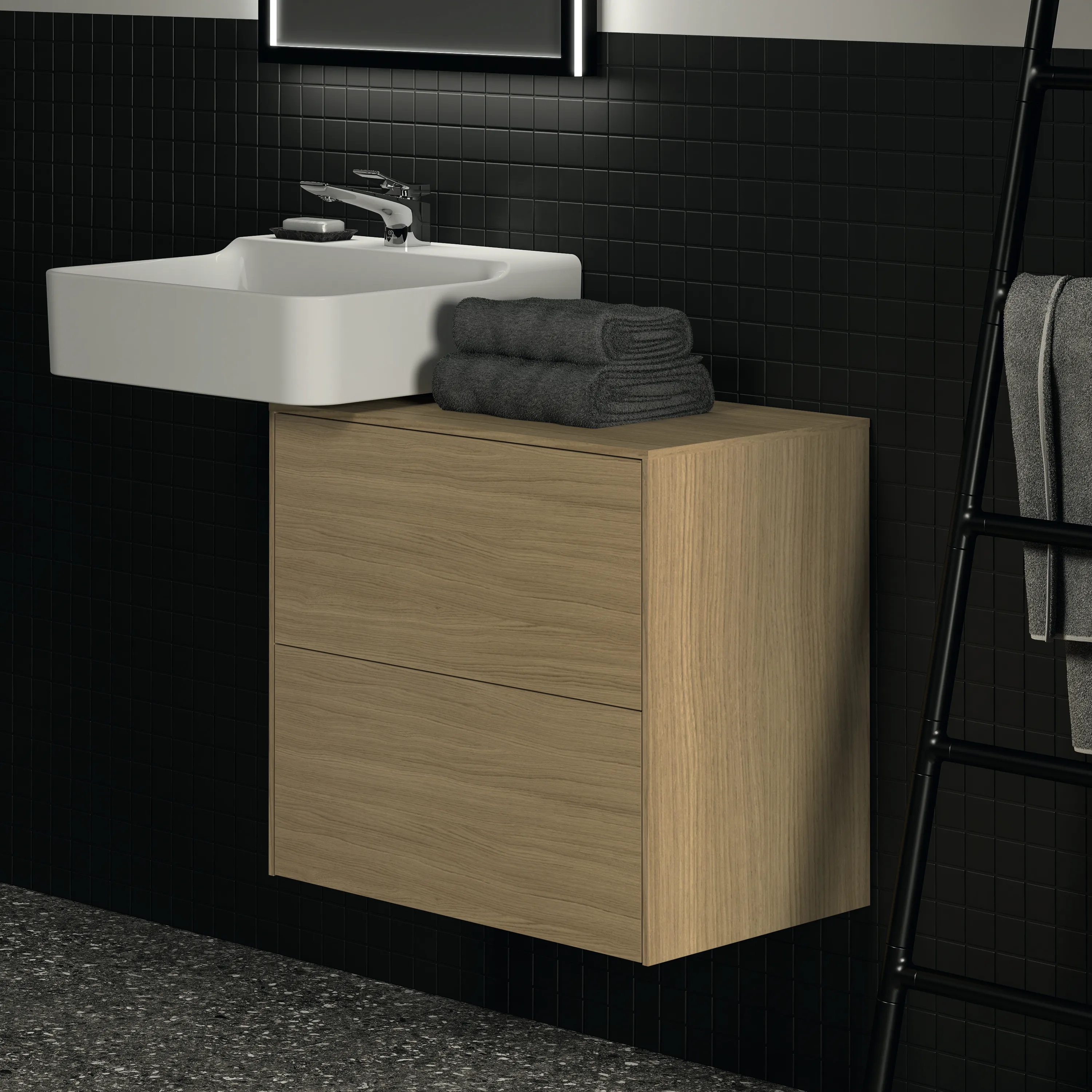 Ideal Standard Waschtischunterschrank „Conca“ 60,2 × 55 × 37,3 cm Eiche hell Furnier