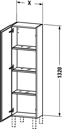 Duravit Halbhochschrank „L-Cube“ 40 × 132 × 24,3 cm Nussbaum gebürstet