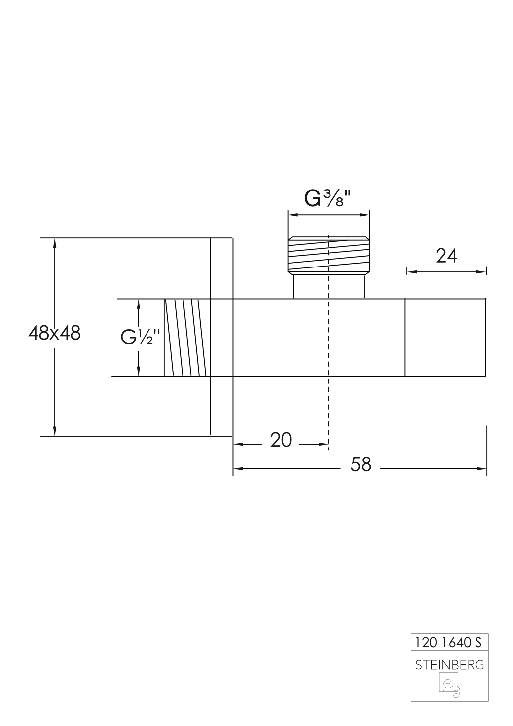 Serie 120 Eckventil mit 3/8, Anschluss für Flexschlauch Serie 120 Eckventil mit 3/8, Anschluss für Flexschlauch