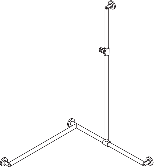 Duschhdl.,d:32/32,li,A1=1250mm, W1/2=800mm, plvb weiß tiefmatt/wem