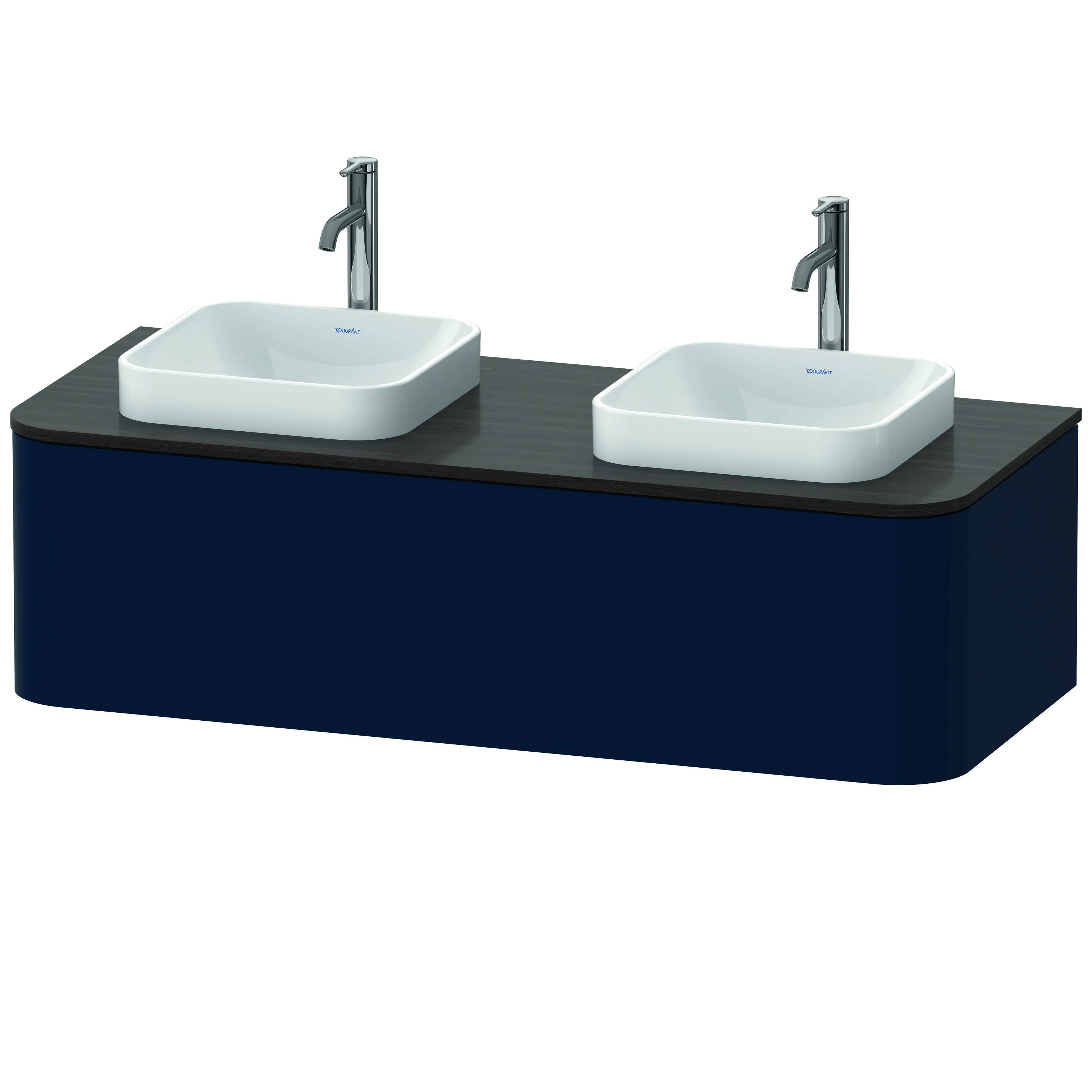 Duravit Waschtischunterschrank wandhängend „Happy D.2 Plus“ Nachtblau Seidenmatt