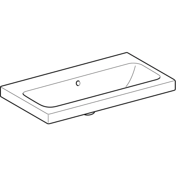 Wandwaschtisch „iCon Light“, mittig, rechteckig 75 × 42 cm mit KeraTect®