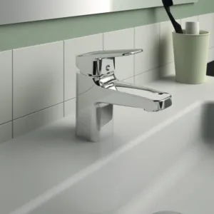 Ideal Standard Waschtischarmatur Ceraplan H90 ohne Ablaufgarnitur, Ausladung 124mm, BlueStart Chrom Ideal Standard Waschtischarmatur Ceraplan H90 ohne Ablaufgarnitur, Ausladung 124mm, BlueStart Chrom