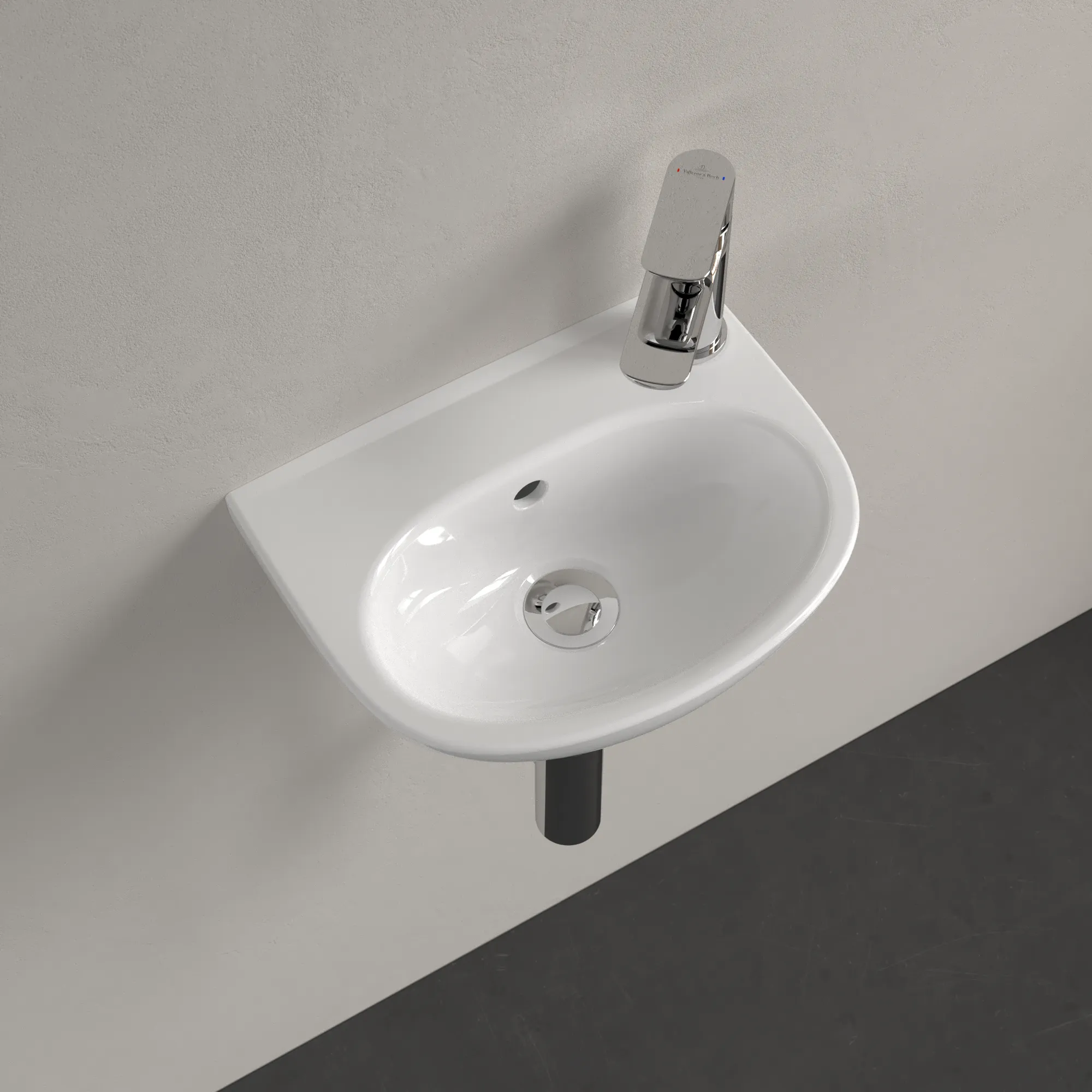 Villeroy & Boch Handwaschbecken „O.novo“ 275 × 360 × 145 mm, vorgestochene Hahnlochbohrung, für Becken mittig, Hahnlochposition seitlich in Weiß Alpin Villeroy & Boch Handwaschbecken „O.novo“ 275 × 360 × 145 mm, vorgestochene Hahnlochbohrung, für Becken mittig, Hahnlochposition seitlich in Weiß Alpin