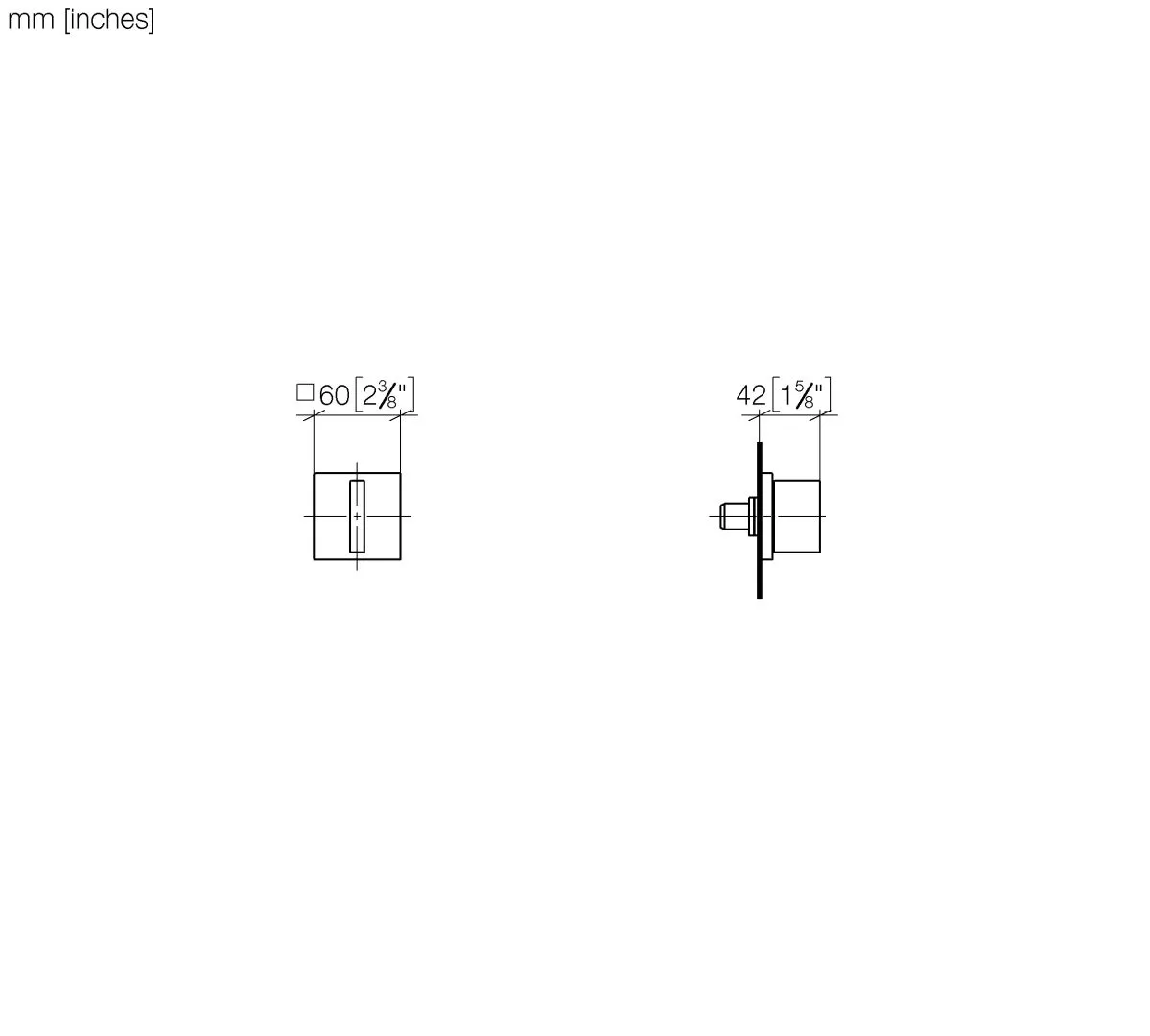 Dornbracht MEM Unterputzventil, rechtsschließend ½" - Rosette 60 x 60 mm Dornbracht MEM Unterputzventil, rechtsschließend ½" - Rosette 60 x 60 mm