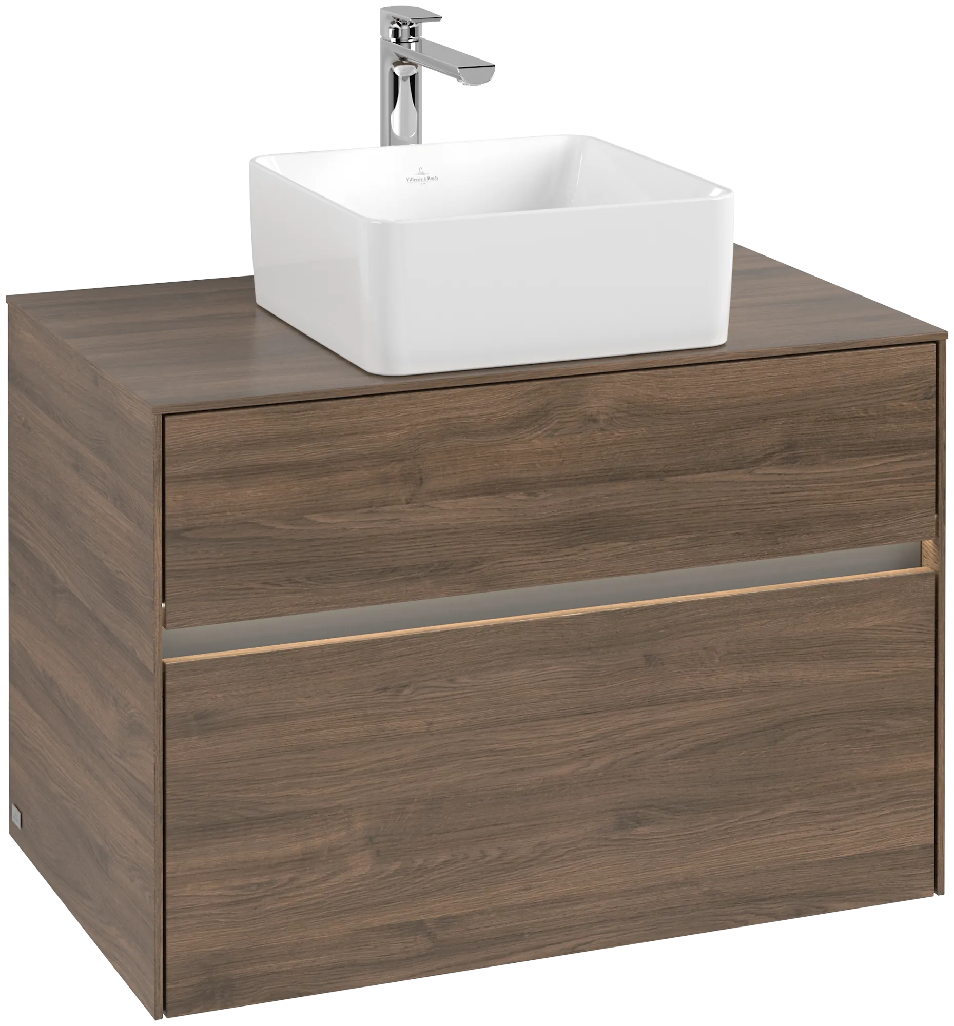 Villeroy & Boch Waschbeckenunterschrank Collaro, Arizona Oak, 800 x 548 x 500 mm, mit Beleuchtung und SoftClosing, Smarthome-fähig