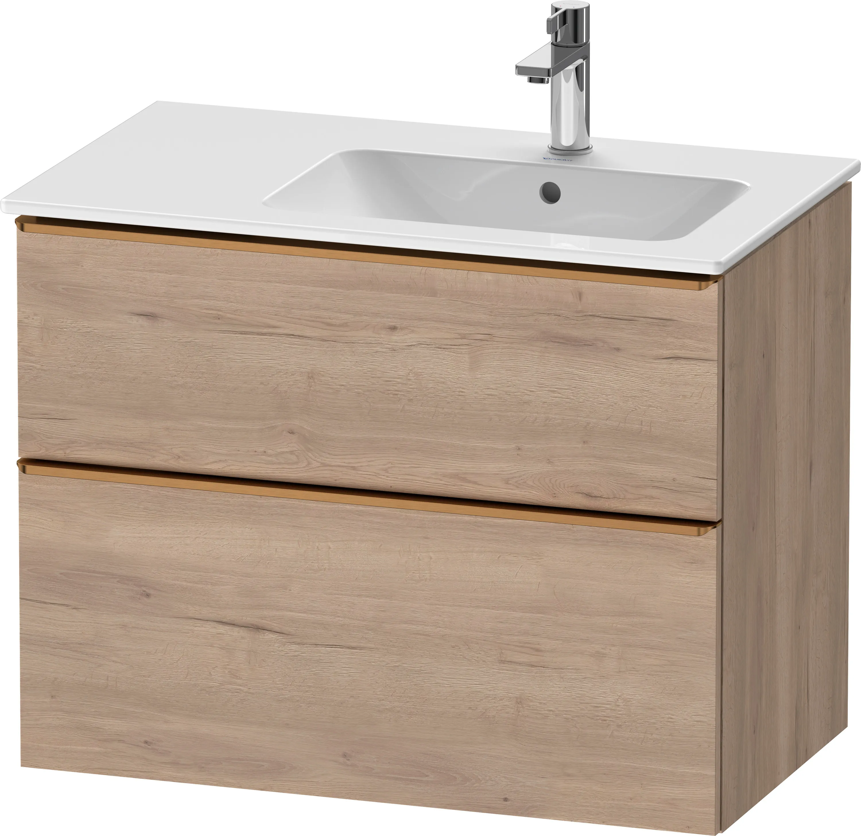 Duravit Waschtischunterschrank wandhängend „D-Neo“ 81 × 62,5 × 46,2 cm Eiche Marmoriert