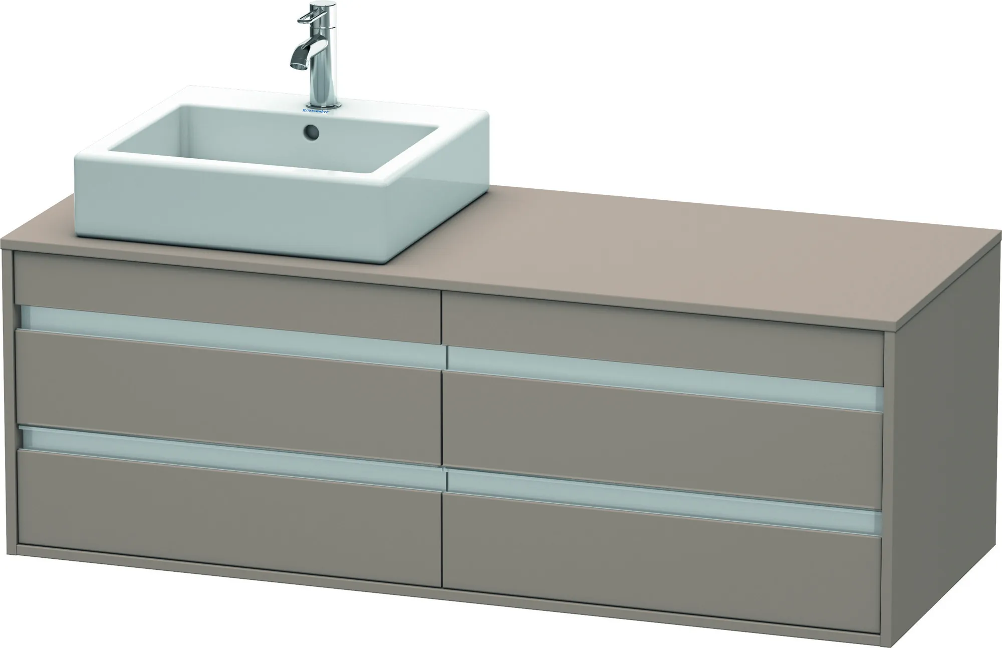 Duravit Waschtischunterschrank wandhängend „Ketho“ 140 × 49,6 × 55 cm Basalt Matt