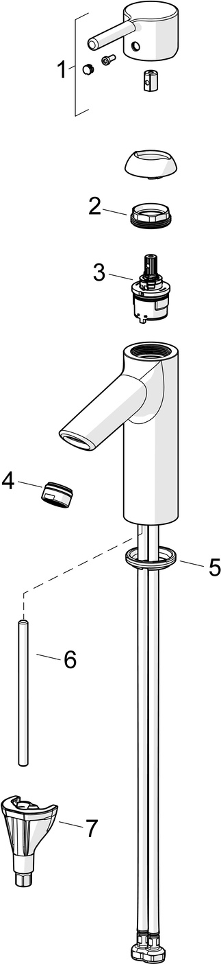 Einhand-Waschtischarmatur „Vantis“ Ausladung 109 mm in Matt-Schwarz Einhand-Waschtischarmatur „Vantis“ Ausladung 109 mm in Matt-Schwarz