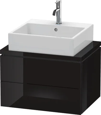 Duravit Waschtischunterschrank wandhängend „L-Cube“ 62 × 40 × 47,7 cm Schwarz Hochglanz