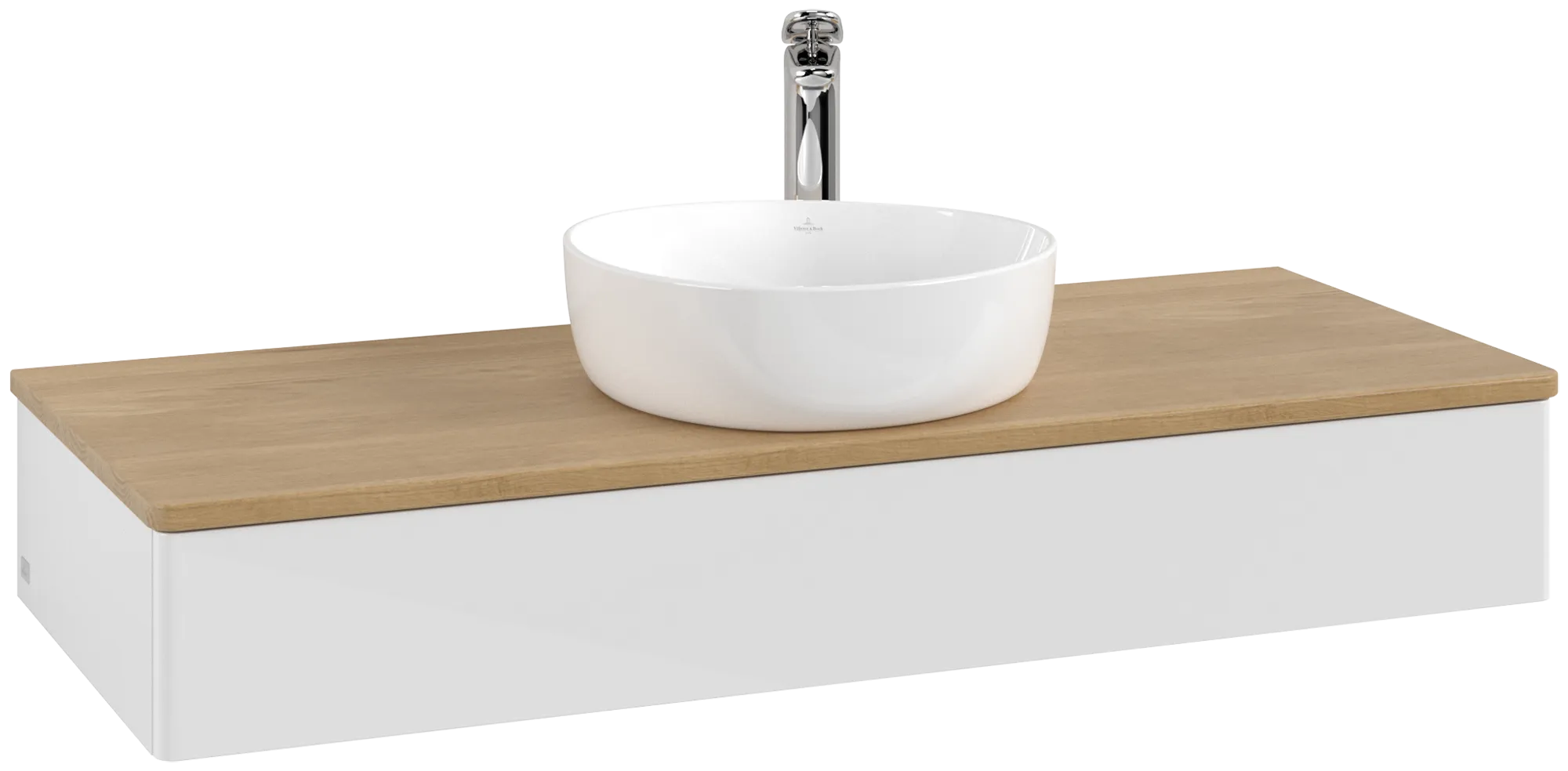 Villeroy & Boch Antao Waschbeckenunterschrank L10_5 1200x190x500mm Glossy White Lacquer / Honey Oak