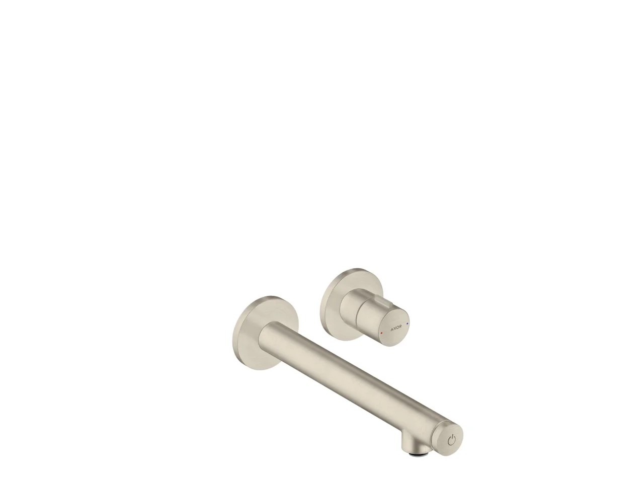 Hansgrohe AXOR Uno Waschtischmischer Unterputz, Brushed Nickel, Ausladung 221 mm, Zylindergriff, Normalstrahl, max. Durchfluss 5 l/min