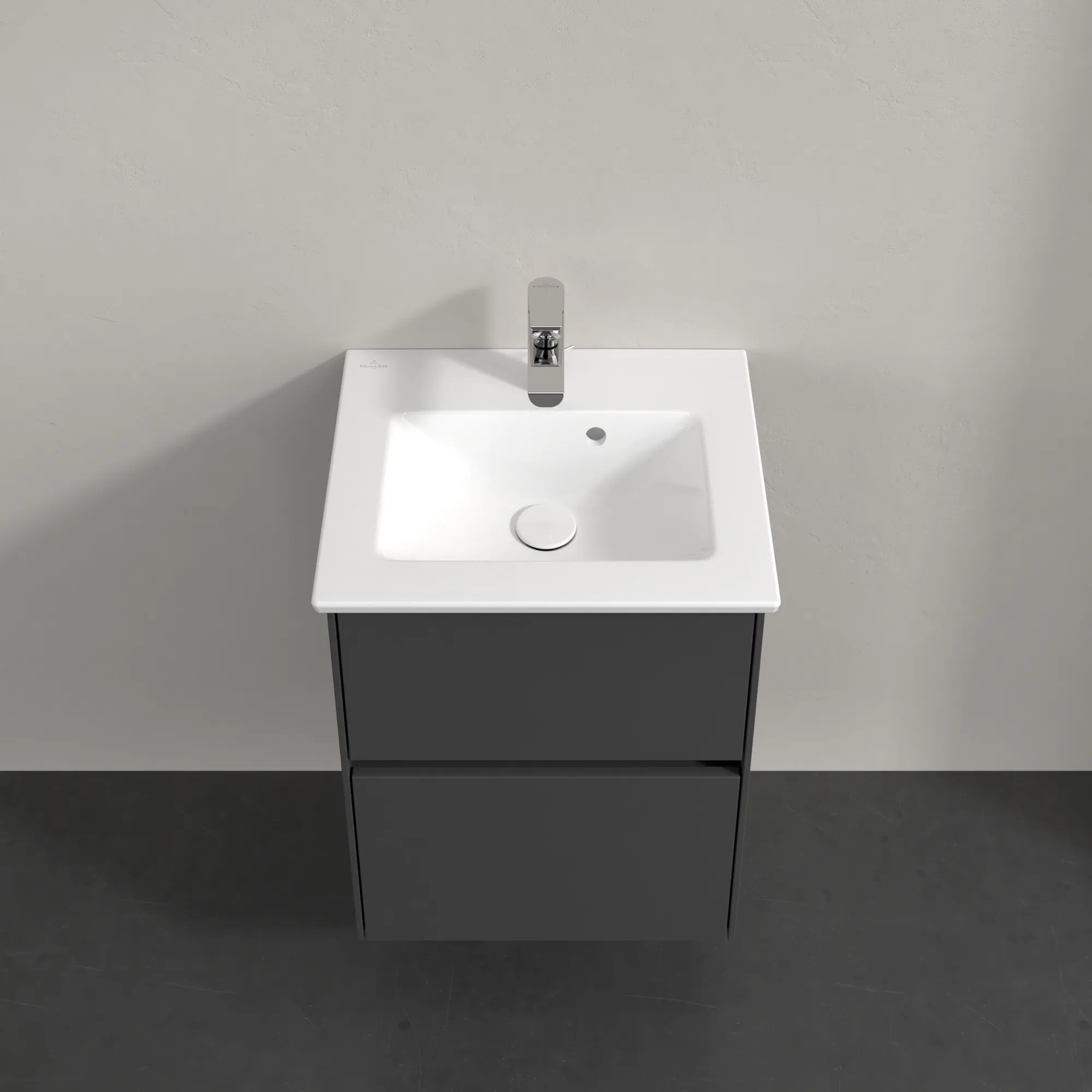 Villeroy & Boch Waschtischunterschrank „Collaro“ 472 × 610 × 404 mm Graphite, mit Beleuchtung, für Becken mittig Villeroy & Boch Waschtischunterschrank „Collaro“ 472 × 610 × 404 mm Graphite, mit Beleuchtung, für Becken mittig
